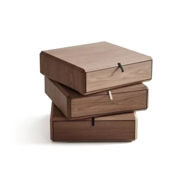 Artistic Custom Wood Nightstand with Rotating Modular Design-1
