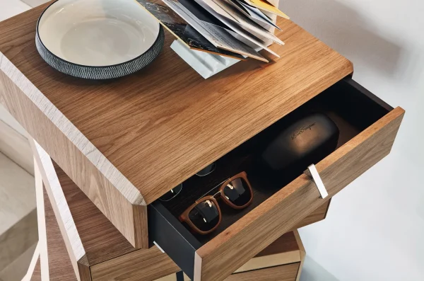 Artistic Custom Wood Nightstand with Rotating Modular Design-3