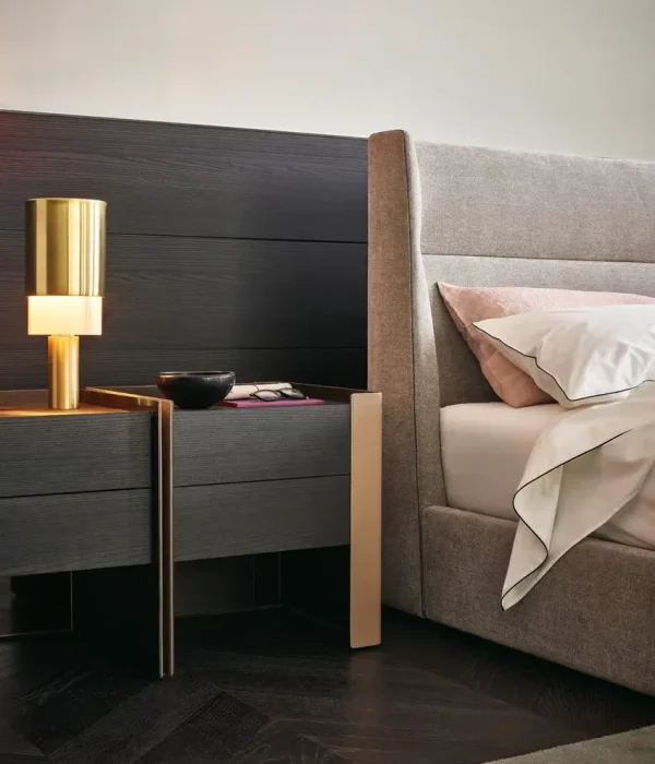 Bespoke Bedside Tables with Luxury Leather & Wood Accent-3