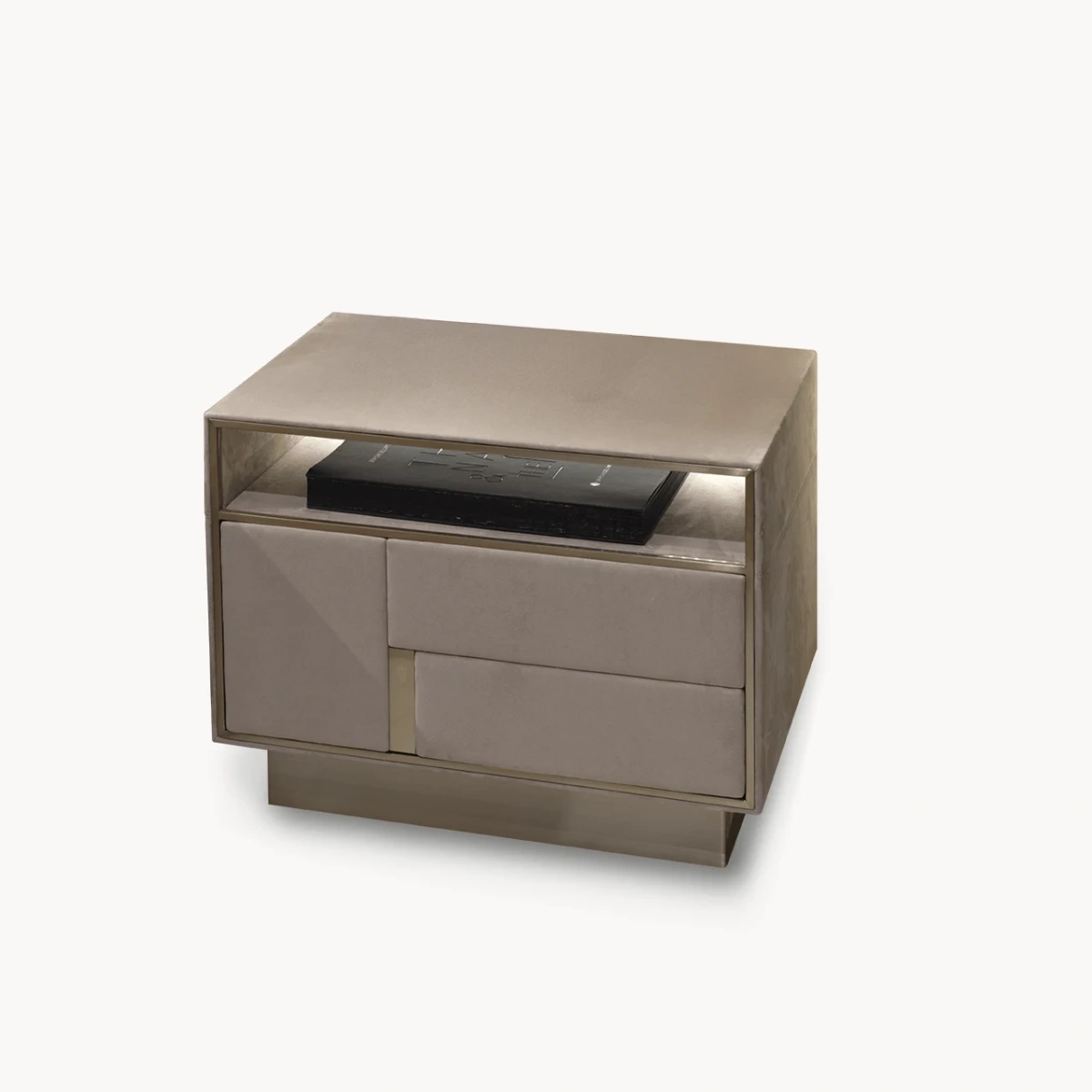 Bespoke Nightstand with Leather Drawers & LED Lighting-1