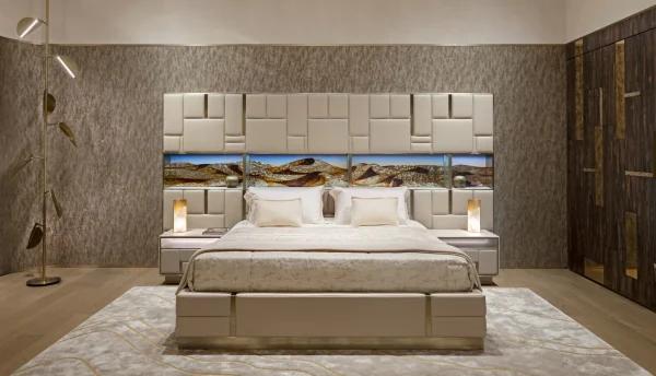 Bespoke Nightstand with Leather Drawers & LED Lighting-4