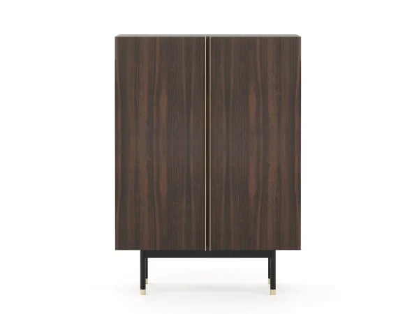 Bespoke Wine Storage Cabinet with Dark Wood & Accent Legs-2