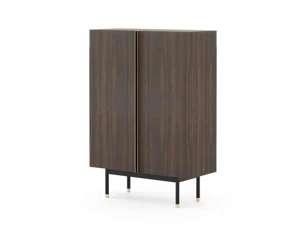 Bespoke Wine Storage Cabinet with Dark Wood & Accent Legs-3