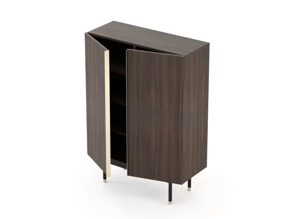 Bespoke Wine Storage Cabinet with Dark Wood & Accent Legs-5
