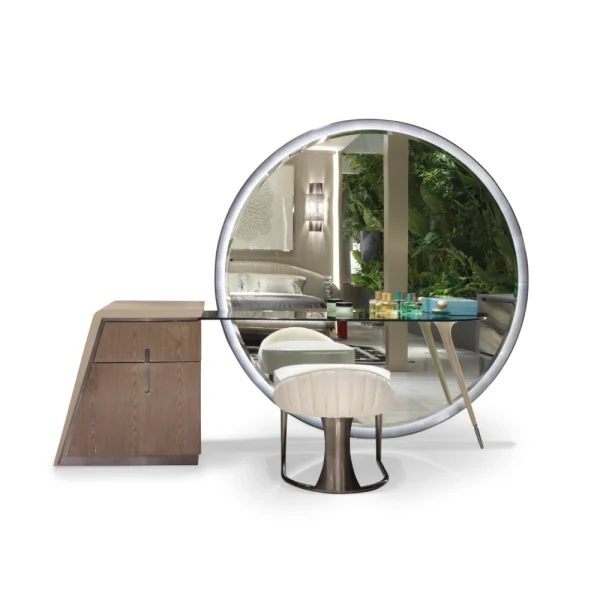 Custom Makeup Vanity Table, Minimalist Metal Art Deco Design-1