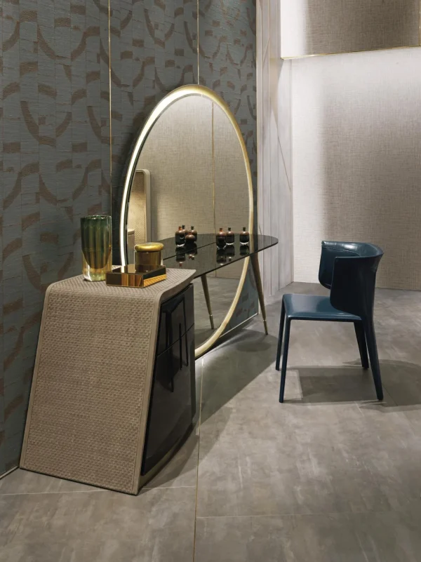 Custom Makeup Vanity Table, Minimalist Metal Art Deco Design-4