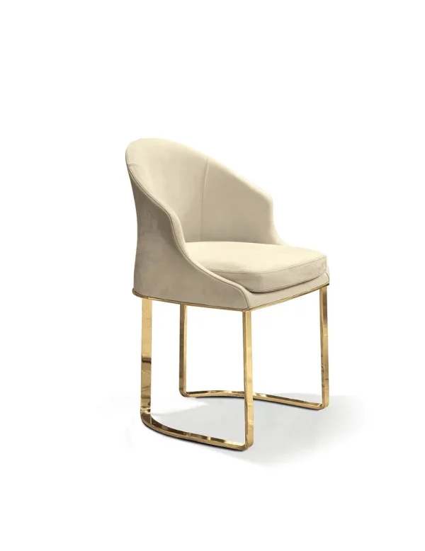 Custom Upholstered Dining Chair, Velvet Fabric Modern Design-1