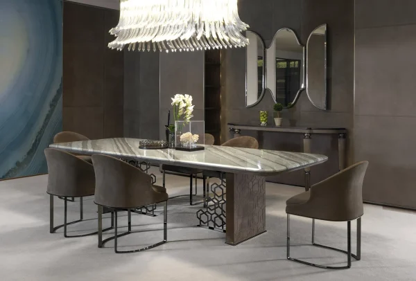 Custom Upholstered Dining Chair, Velvet Fabric Modern Design-2