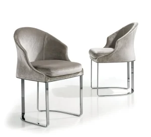 Custom Upholstered Dining Chair, Velvet Fabric Modern Design-4