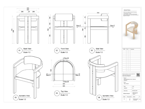Fabricación de muebles Dibujos técnicos 2D