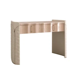 High Gloss Custom Dressing Table with Quilted Leather Legs-1