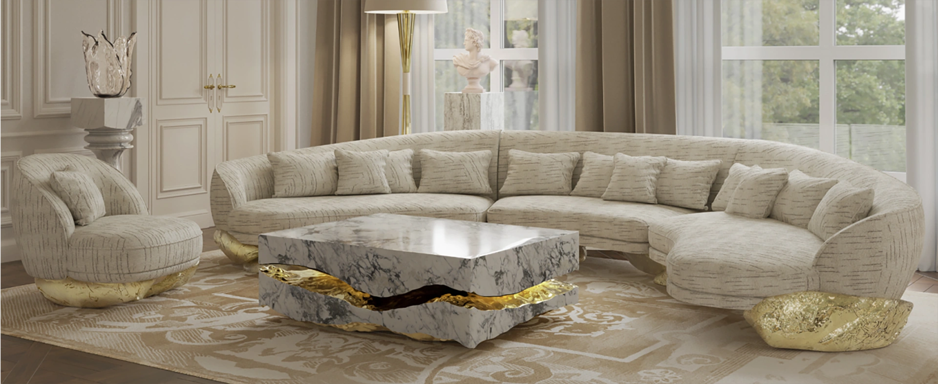 Refined Luxury Home Furniture Manufacturer, Custom Living Room Furniture