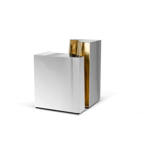 Luxury Custom Marble Coffee Tables with Metal Geometric Base-2