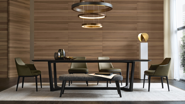 Minimalist Custom Bedroom Bench with Tapered Wooden Legs-4