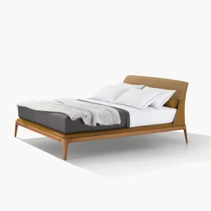 Modern Custom Fabric Bed, Slim Frame Upholstered Platform-1