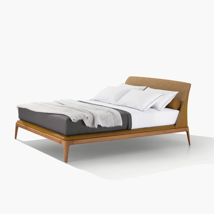 Modern Custom Fabric Bed, Slim Frame Upholstered Platform-1