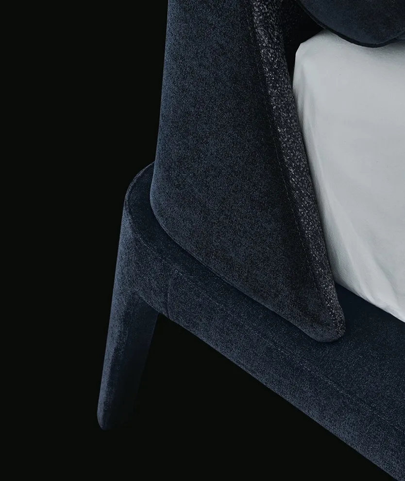 Modern Custom Fabric Bed, Slim Frame Upholstered Platform-4