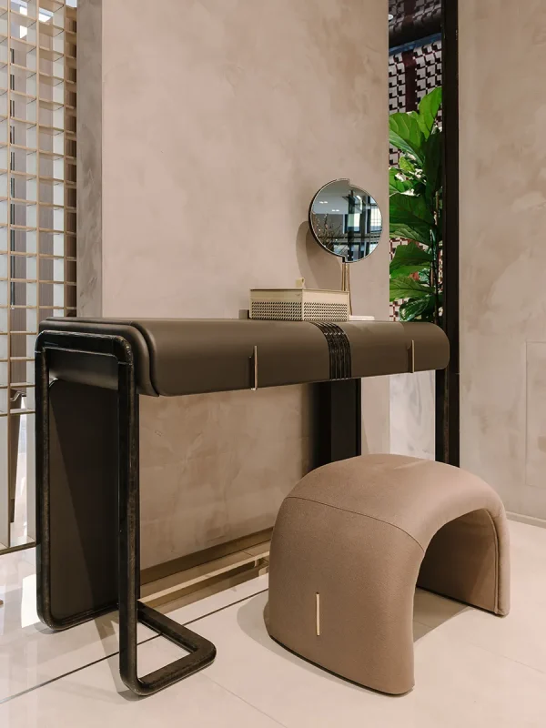 Modern Luxury Custom Makeup Vanity Table with Leather Top-2