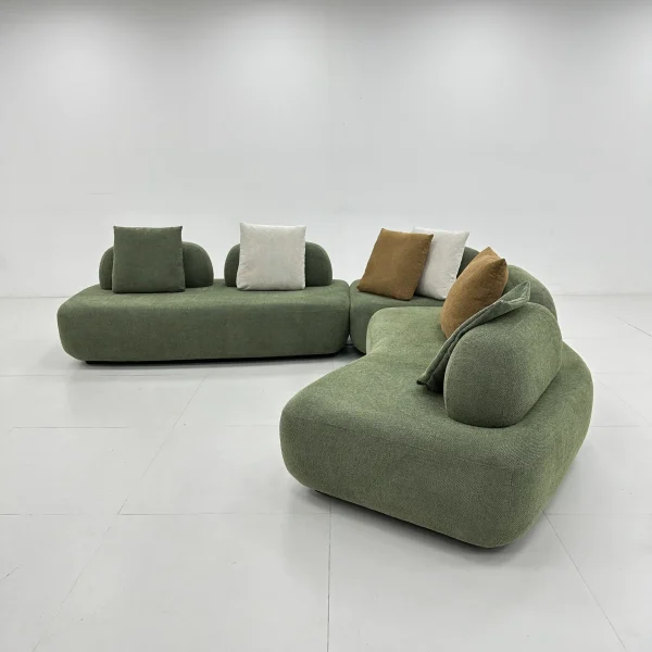 Modular Curved Custom Made Sofa, L-Shape Modern Fabric Sofa-14