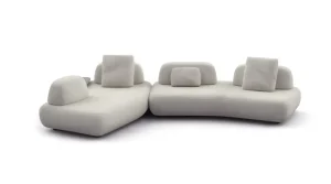 Modular Curved Custom Made Sofa, L-Shape Modern Fabric Sofa-2