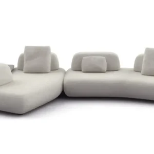 Modular Curved Custom Made Sofa, L-Shape Modern Fabric Sofa-2