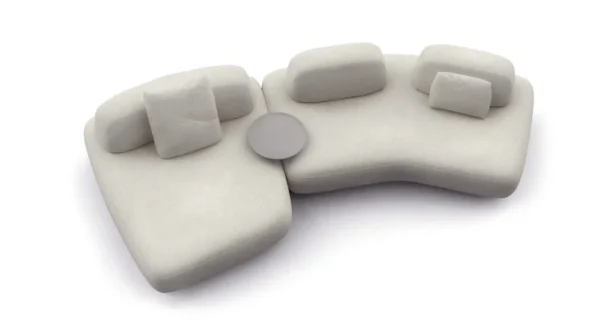 Modular Curved Custom Made Sofa, L-Shape Modern Fabric Sofa-4