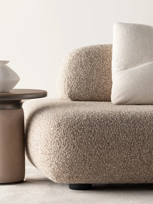 Modular Curved Custom Made Sofa, L-Shape Modern Fabric Sofa-5