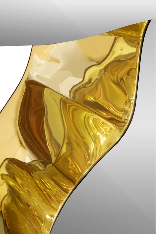 Refined Luxury Custom Console Table with Gold Resin Inlay-3