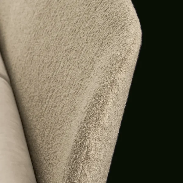 Sculptural Wood Leg Custom Bed with Plush Fabric Upholstery-4