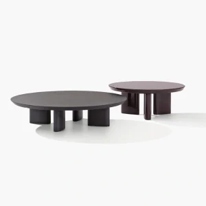 Stylish Custom Wood Coffee Table with Sculptural Steel Base-1