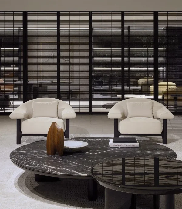 Stylish Custom Wood Coffee Table with Sculptural Steel Base-3