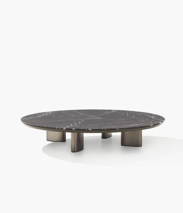 Stylish Custom Wood Coffee Table with Sculptural Steel Base-4