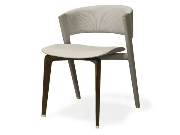 Velvet Textured Custom Dining Chair With Gold Metal Legs-1