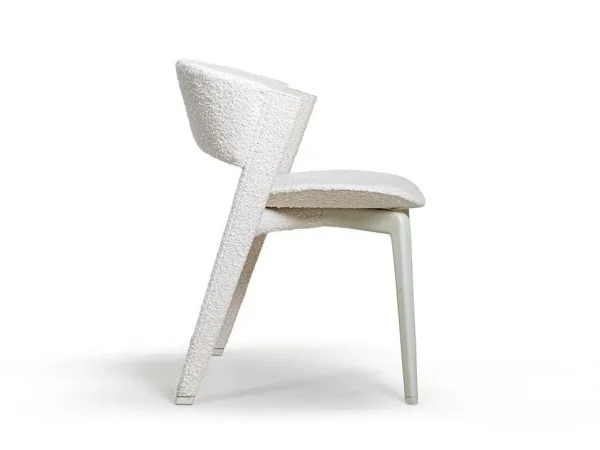 Velvet Textured Custom Dining Chair With Gold Metal Legs-5