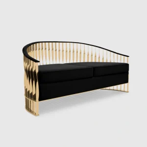 Estética Sofá de lujo a medida con elegante base de metal-2