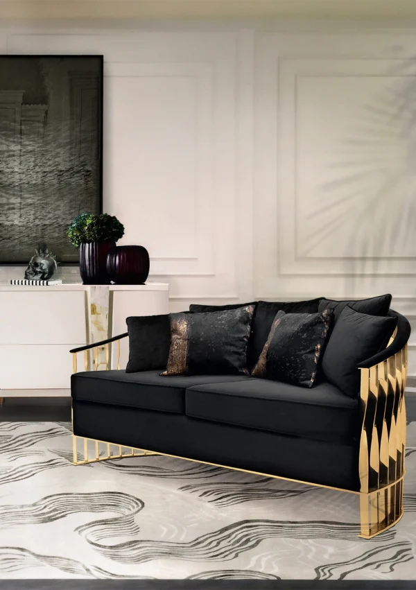 Estética Sofá de lujo a medida con elegante base de metal-3