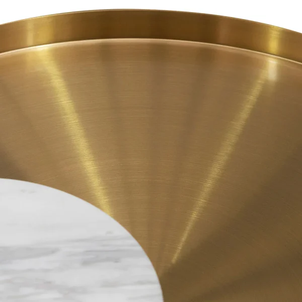 Bespoke Luxury Side Table, Marble & Gold Round End Table-4
