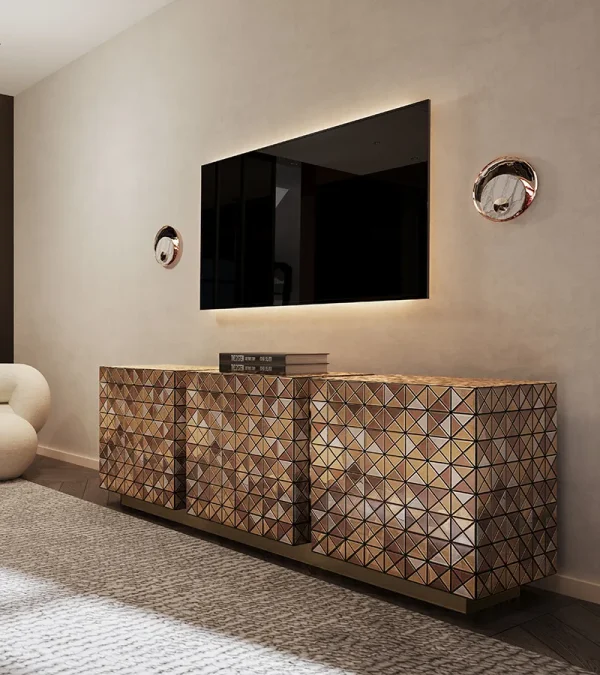 Bespoke Luxury Sideboard, Modern Vertical Fluted Design