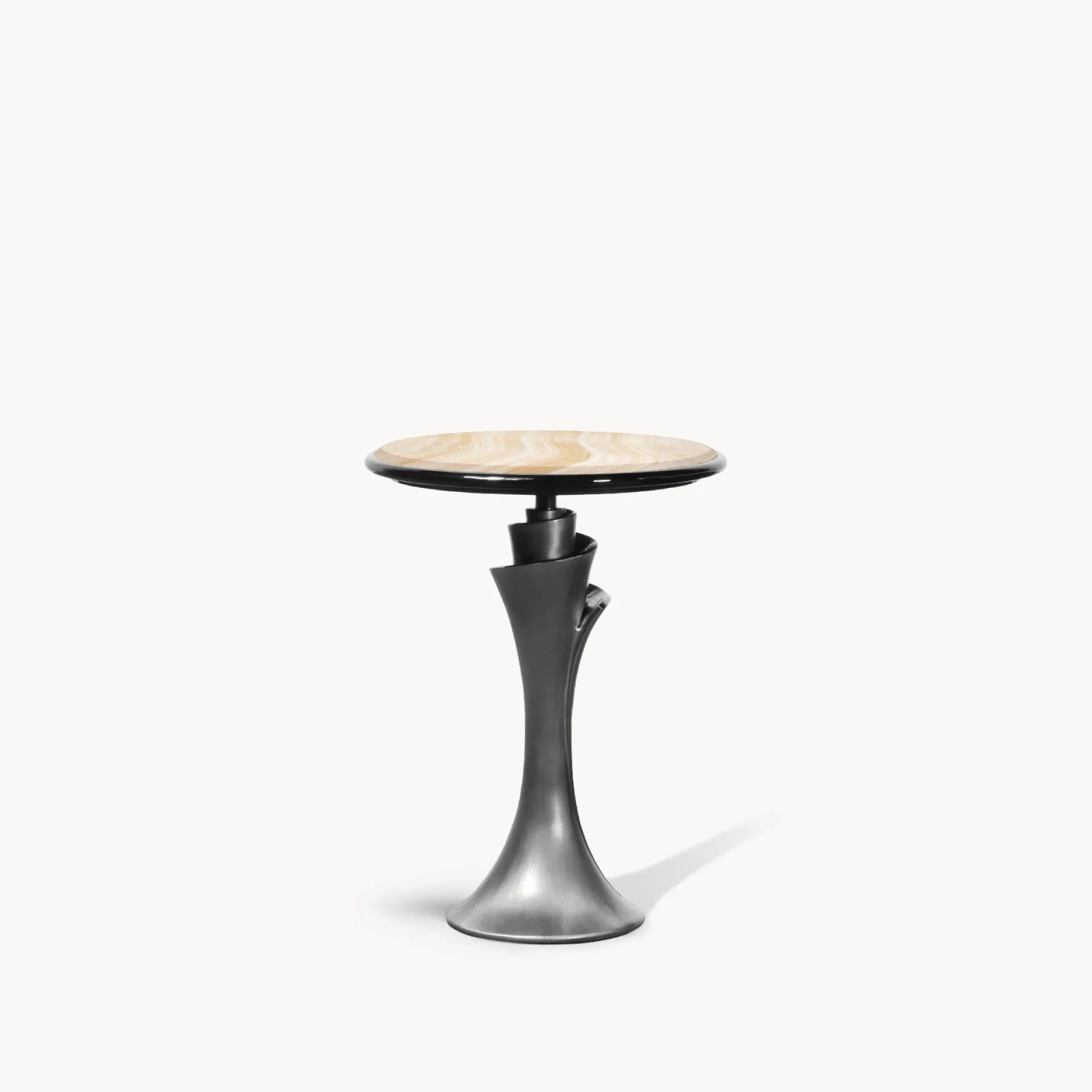 Bespoke Modern Pedestal Side Table with Chic Marble Accent-1