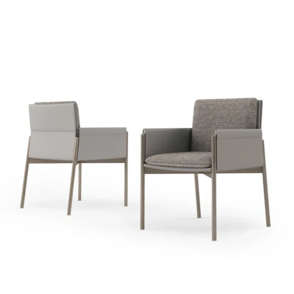 Bespoke Square Dining Room Arm Chair with Wood & Metal Frame-2