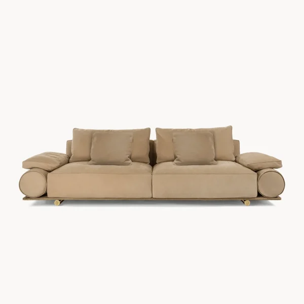 Custom Design Couch, Luxury Suede Organic Curved Sofa-2