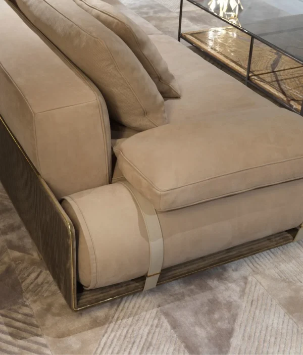 Custom Design Couch, Luxury Suede Organic Curved Sofa-3