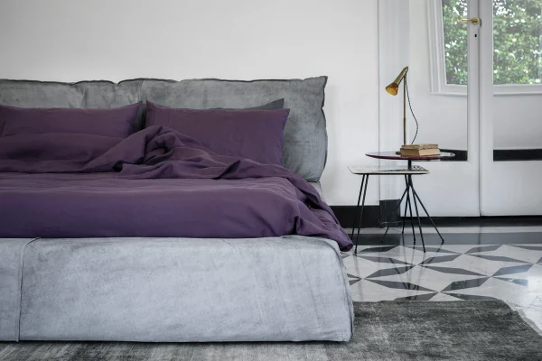 Cama de Muebles a Medida, Moderna Cama Acanalada Tapizada de Lujo-2