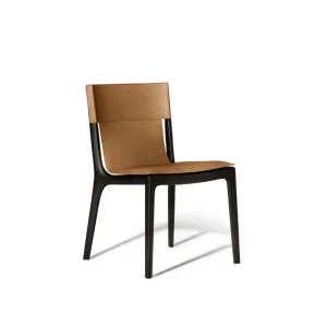 Custom Leather Dining Chair, Modern Solid Wood Frame Chair-1