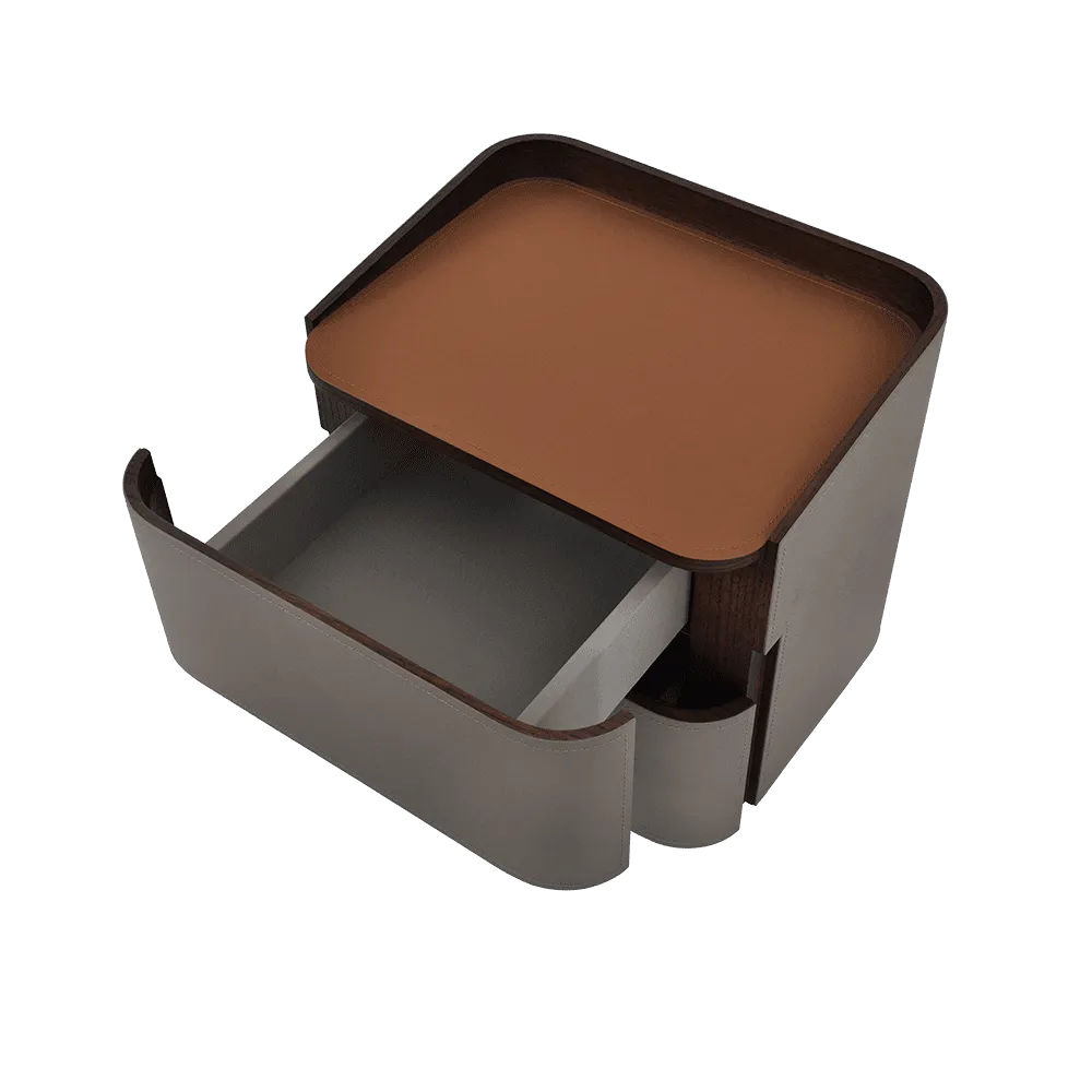 Mesillas de noche a medida, Mesillas de noche de cuero de lujo-3