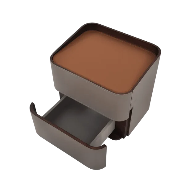 Mesillas de noche a medida, mesillas de noche de cuero de lujo-4