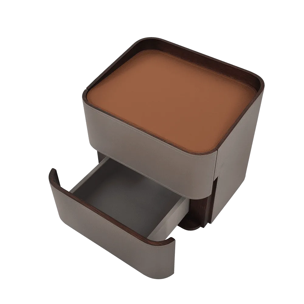 Mesillas de noche a medida, mesillas de noche de cuero de lujo-4