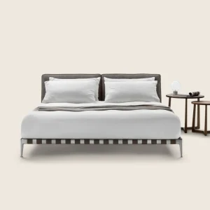 Camas tapizadas a medida, cama de lujo minimalista de tela-1