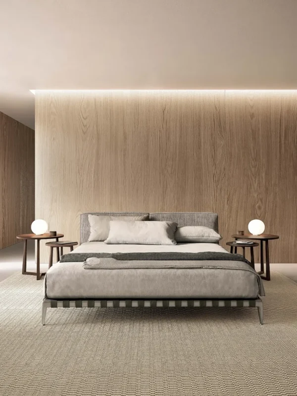 Camas tapizadas a medida, cama de lujo minimalista de tela-2