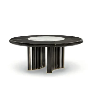 Custom Round Dining Room Tables with Fluted Base Design